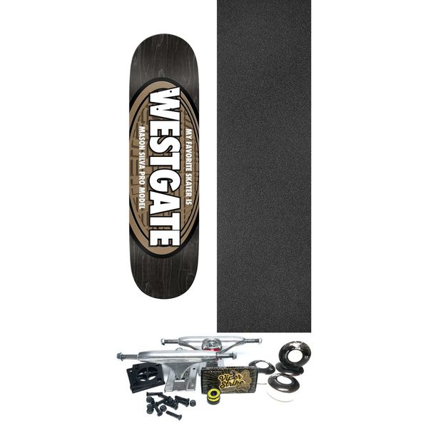 Real Skateboards Mason Silva My Favorite Skater Black Skateboard Deck True Fit - 8.5" x 31.35" - Complete Skateboard Bundle